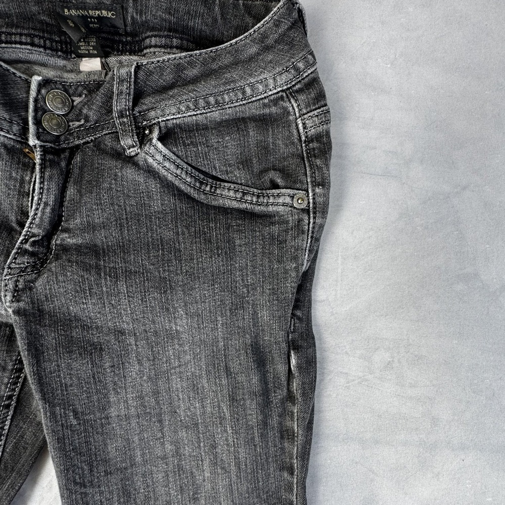 Banana Republic Womens Bootcut Jeans Black Denim Regular Fit Comfort Size 00P - Picture 3 of 16